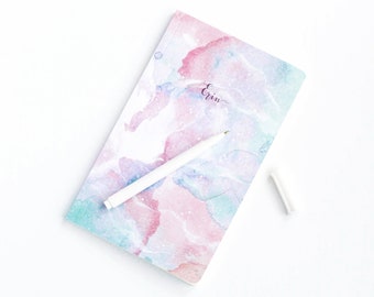 Travel Notebook, Custom Notebook, Dotted Journal Notebook, Dotted Notebook, Personalized Notebook, Watercolor Notebook Personalized