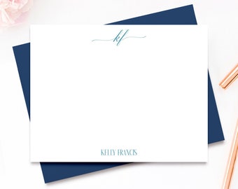 Monogrammed Note Cards with Envelopes, Custom Notecards with Envelopes, Personalized Stationary Set, Flat Note Card Set, Corporate Gifts DC