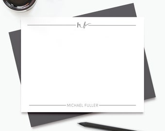 Monogramm Grußkarten mit Umschlägen, Personalisiertes Briefpapier-Set für Frauen, Benutzerdefiniertes Briefpapier-Set, Monogramm-Briefpapier Männer DC 5