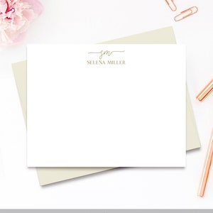 Personalized Stationery Monogram Note Cards with Envelopes, Professional Stationery, Corporate Gifts for Employees, Business Note Cards DC 3 image 1