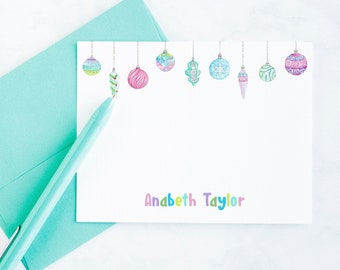 Personalisierte Kinderbriefpapier-Set, personalisiertes Briefpapier für Mädchen, Kinder-Notizkarten mit Umschlägen, Weihnachtsthematisches benutzerdefiniertes Briefpapier WC122