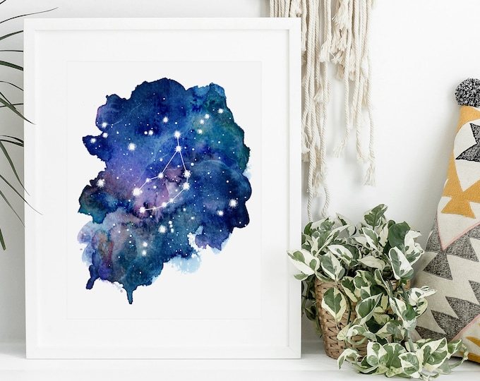 Zodiac Constellation Print, Astrology Print, Astrology Art, Astrology Wall Decor, Sagittarius Art Print, Leo Zodiac Gift, Scorpio Wall Art