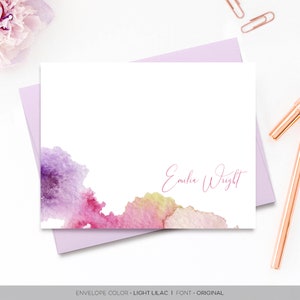 Personalized Stationary for Women, Personalized Stationary Set, Personalized Note Cards with Envelopes, Watercolor Stationery Note Cards