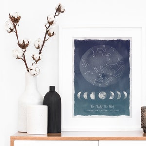 Star Map Print, Personalized Star Map by Date, Constellation Map, Astronomy Gifts, Star Chart, Custom Star Map Poster, Star Map Baby image 5