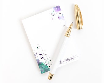 Personalized Stationery Personalized Notepad Set Personalized Note Pad Abstract Watercolor Stationery Letter Writing Set Stationery Paper