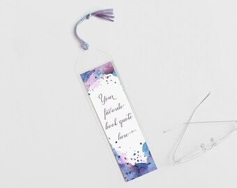 Personalized Bookmark Quote, Custom Bookmark Watercolor, Book Mark, Bibliophile Book Marks, Watercolor Bookmark Personalized Bookmarks