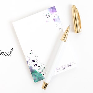 Personalized Stationery Personalized Notepad Set Personalized Note Pad Abstract Watercolor Stationery Letter Writing Set Stationery Paper image 2