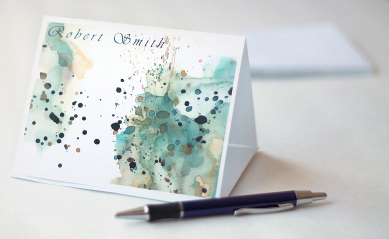 Personalized Stationery Note Cards Stationary Set Personalised Gifts for Him Wedding Stationery Thank You Card Set Watercolor Notecards image 1