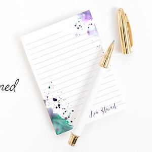 Personalized Stationery Personalized Notepad Set Personalized Note Pad Abstract Watercolor Stationery Letter Writing Set Stationery Paper image 3