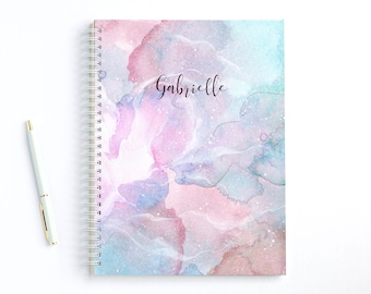 Custom Notebook, Spiral Notebook, Dotted Notebook, Dotted Journal Notebook, Personalized Notebook, Watercolor Notebook, Lined Notebook