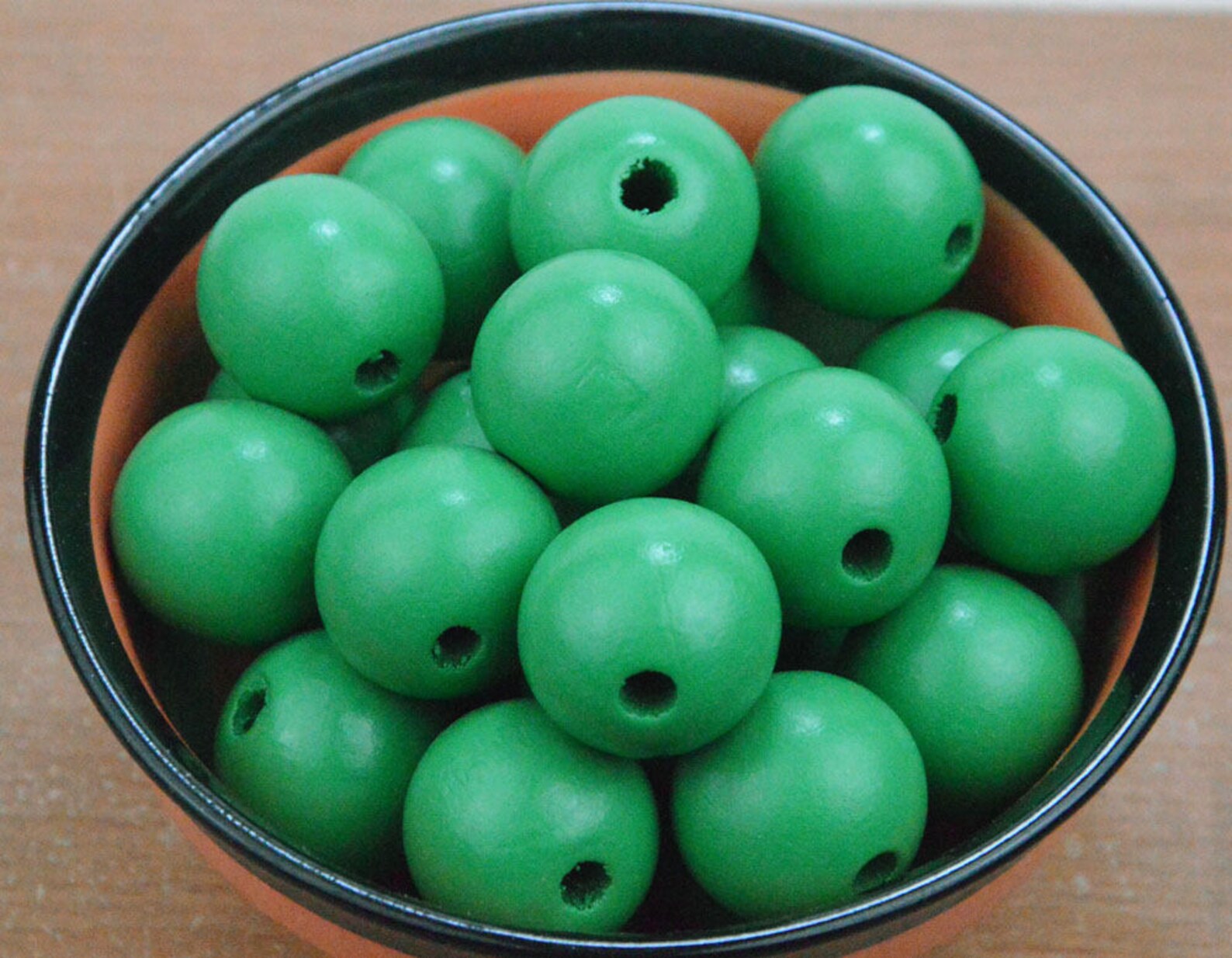 25mm Painted Wood Beads.green Wood Beads20pcs Color Round Etsy