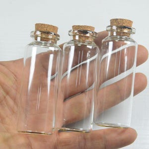 wholesale 100pcs mini glass bottles,10ml 15ml 20ml 25ml 30ml 40ml 55ml 60ml small Glass Vials Bottles large Jars with Cork Stoppers