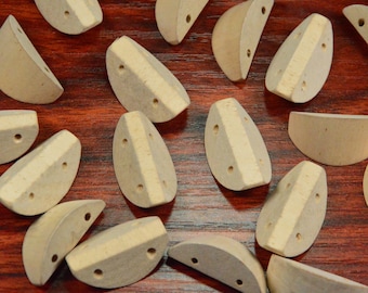 10pcs geometric Wooden beads,natural unfinished wood beads,4 holes wood Beads for Necklace Bracelet