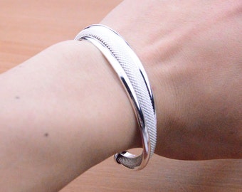 glänzende Silberarmbänder, solide glänzende Silberlegierungsarmbänder, breit verstellbare Armbänder