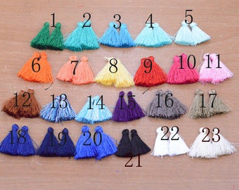 50pcs Mini Tassels finding,1 inch small Tiny Short Tassels,mix color Tassels supply, petty Tassel,Colorful Mini Tassel,Mini Cotton Tassels