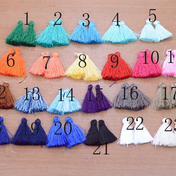 50pcs Mini Tassels finding,1 inch small Tiny Short Tassels,mix color Tassels supply, petty Tassel,Colorful Mini Tassel,Mini Cotton Tassels