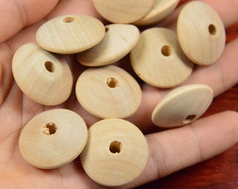 wooden abacus beads,20pcs natural wood abacus bead,wooden disc beads,necklace beads wooden craft