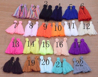 50pcs assorted cotton tassel,1 inch Tassels supply,color Tassels supply,petty Tassels,small Tassels,Mini Cotton Tassels