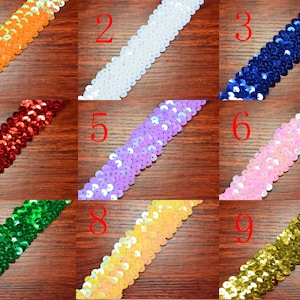 10ft assorted iridescent Sequin trim,3.0 cm wide Elastic sequin border,Holigraphic stretch sequin tape sewing trim