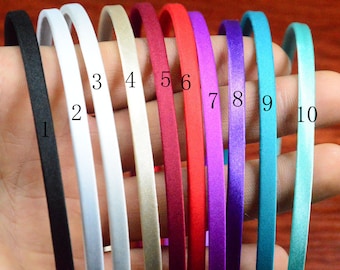 10pcs mixed color metal headbands,colored satin wrapped metal hairbands,Plain headband,silk wrapped metal headband