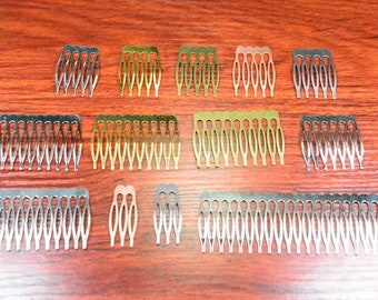 assorted size hair combs,Blank Hair Comb,veil comb,Metal Hair Clip,Bridal Hair Comb,Plain Metal Comb