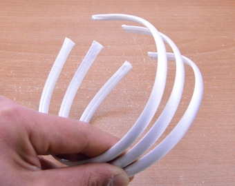 20 white fabric headband,silk wrapped headband,satin covered headband soft plastic headband  10mm