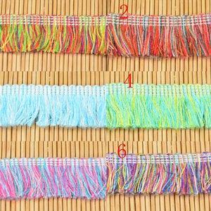 1m multicolor cotton brush fringe trim, 1&#39;&#39; wide cotton tassel tape ribbon sewing trim,