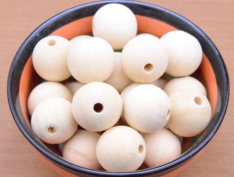 150pcs Unfinished Wooden Beads Round Balls Baby Teether Toys 6mm 8mm 10mm