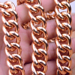 large copper Chain finding,rose gold plated Aluminum chain supply,Thick metal Chain,chunky wide chain,Open Link Chain,22x19x5mm