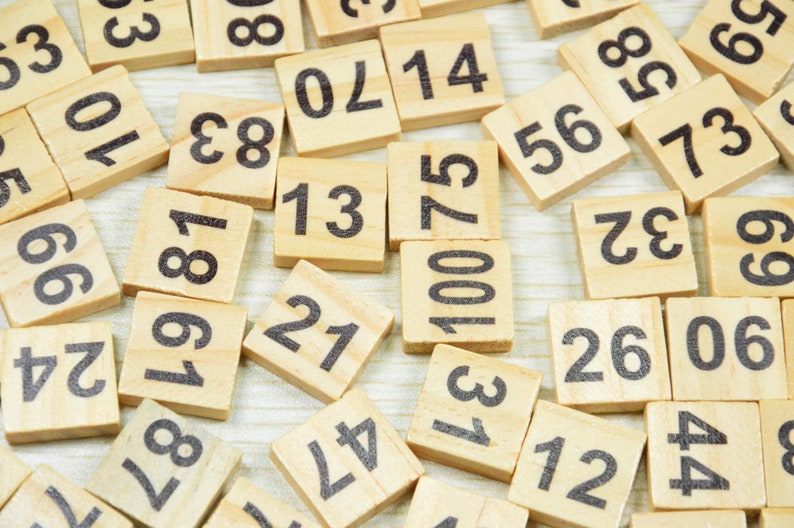 Wooden Number Blocks 1100counting Blockseducational Etsy