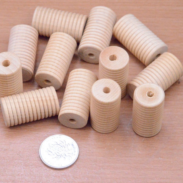 15pcs 35x18mm wood spool,pillar shaped wooden beads finding.large unfinished wooden beads screw thread supply,wooden charms pendant