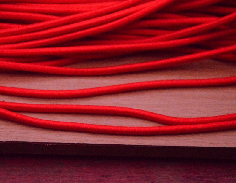 4mm Elastic Cord satin covered Rubber Bands thick red Etsy