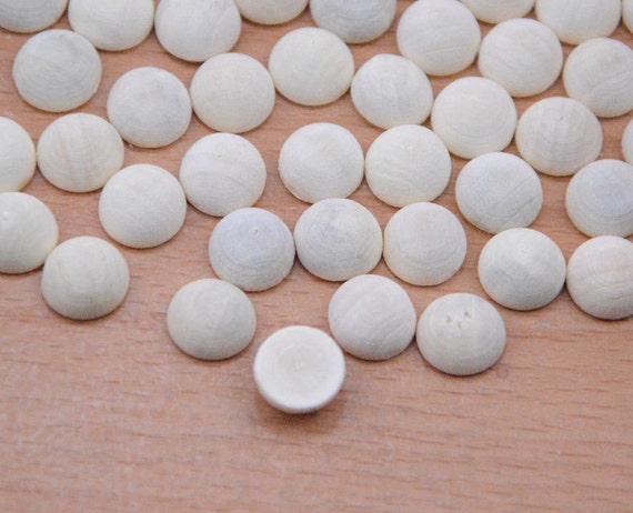 Half Wooden Bead Finding,10mm Unfinished Domed Wooden Cabochon