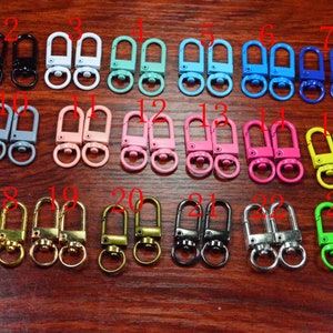 5pcs square Metal Clasp clip,Enamel Swivel clasp connector for Keychain,assorted Lobster clasp bag hardware key hook