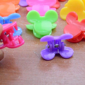 50pcs assorted Plastic hairpin,Plastic Hair Clips,1 inch Mickey clip.Plastic small alligator hair clip.Kid&#39;s Hair Clips.jewelry making.