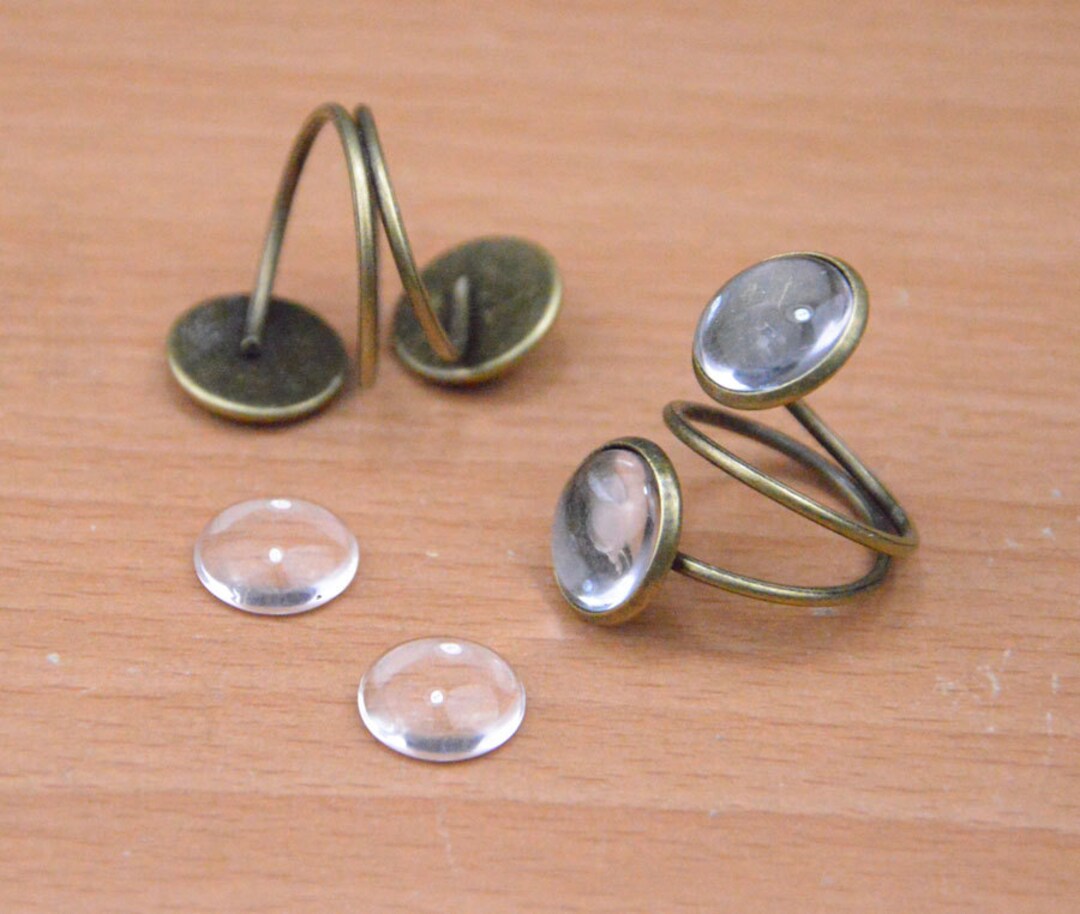 10pcs Double Ring Base With Suitable Clear Glass Etsy