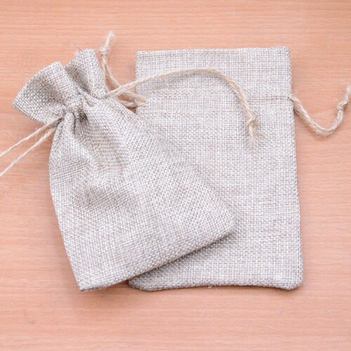 10pcs Natural Hemp Drawstring Bags Linen Drawstring Bags Pouch Etsy