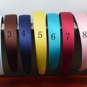 10pcs assorted color satin headbands,plastic hair band,25mm satin covered plastic headbands