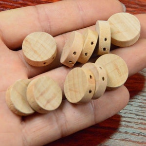 20pcs natural wooden disc beads,wooden discs,unfinished round wooden beads,4 holes wooden beads.