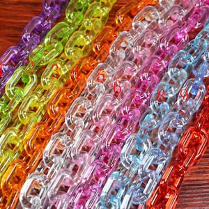 assorted plastic chain,3ft Necklace Bracelet Chain,transparent curb chain,chunky bag chain,plastic chain links