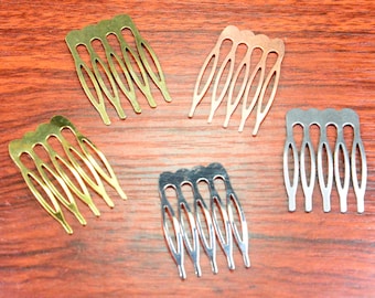 5 teeth hair combs,20pcs veil combs,Bridal Hair Comb,Blank Hair Combs,assorted color Metal Comb,Metal Hair Clip