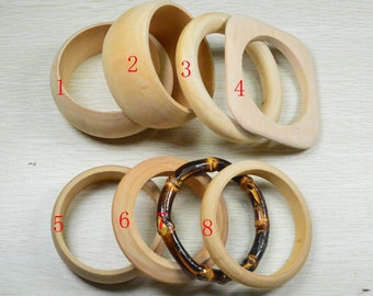 5pcs unfinished wood bracelet bangle,Wide wood bracelets,curved unfinished large wood circles