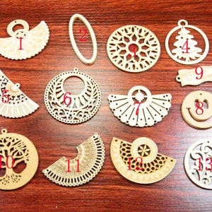 15pcs Wooden Earrings,Wood Teardrop Earrings,Laser Cut Earrings,Wooden Statement Earrings,natural Wood Hoop Earrings,Trendy Earrings