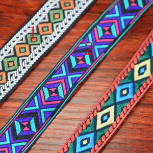 1m Flower Jacquard ribbon Geometric woven trim border embroidered ribbon sewing trim
