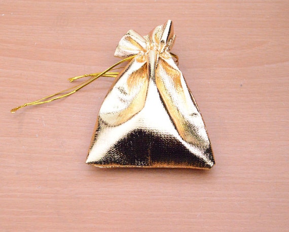 30 Gold Gift Bag Finding organza Bag wholesale Drawstring Gold Bags. 4.7x3.3 and 3.3x2.6. Etsy