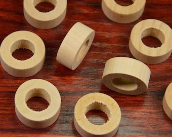 20 natural wooden rings.unfinished wooden ring.thick circle wood charm. 25mm