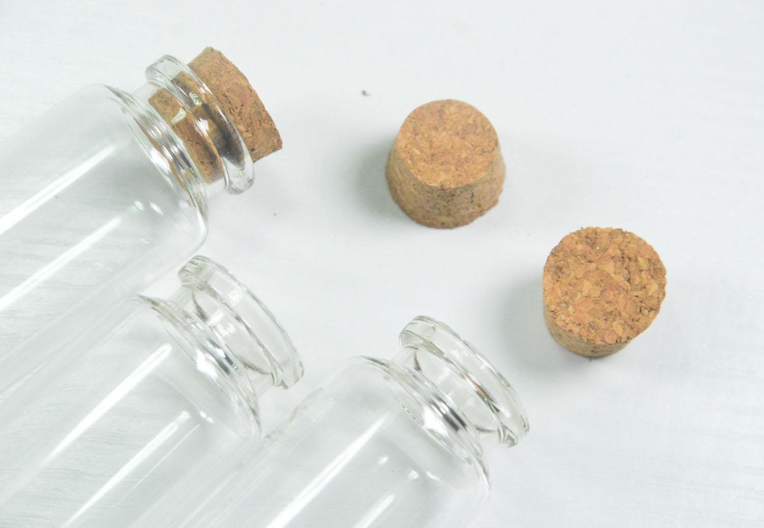 Milisten – 7 Barattoli Di Vetro Colorati In Miniatura Con Tappo In Sughero – Per Decorazioni Fai Da Te, Case Delle Bambole, Profumi