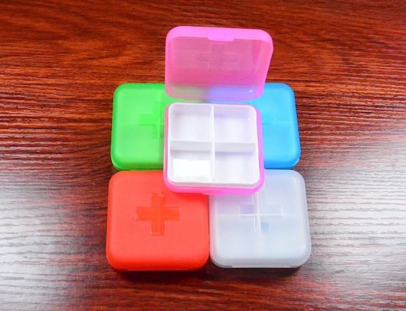 Assorted Color Plastic Box,square Plastic Box With 4 Grids White Tray,2pcs  Cross Patten Plastic Box,jewelry Bead Organizer Box. 