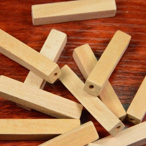 20pcs wood tube beads,square wooden tubes,unfinished natural wooden tube beads,long wood beads