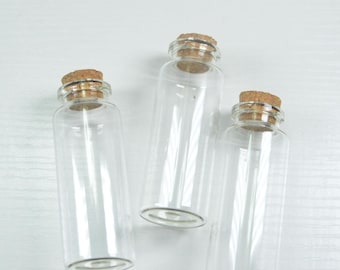 50pcs mini glass bottles, 10ml 15ml 20ml 25ml  30ml 40ml 55ml 60ml small Glass Vials Bottles large Jars with Cork Stoppers